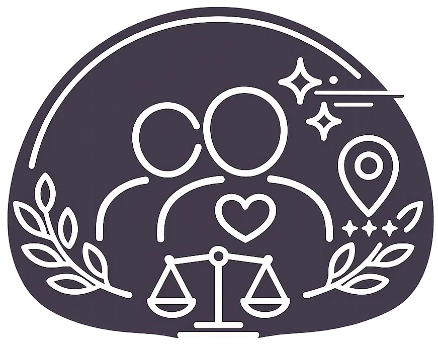 Icono de mediación profesional en Salamanca con símbolos de diálogo, equilibrio y resolución de conflictos.