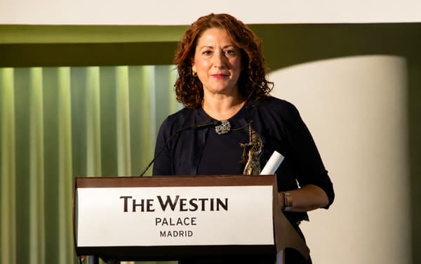 María de la O durante una intervención profesional en un evento jurídico celebrado en Madrid